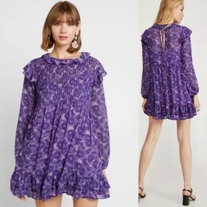 Free People Violet Floral Mini Dress